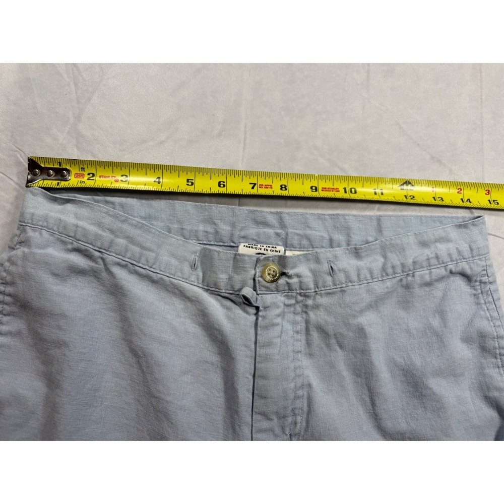 Columbia Womens Capri Pants L 29 Blue Floral Border Boho Crop Casual Beach Comfy - Picture 5 of 10